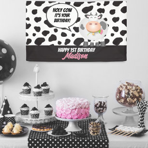 Holy Cow It's Your Birthday Cute Happy Birthday Banner