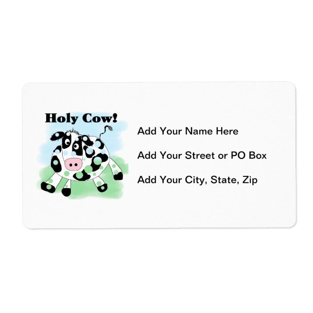 Holy Cow Label (Front)