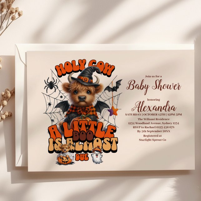 Holy Cow Little Boo Halloween Baby Shower Invitation (Creator Uploaded)