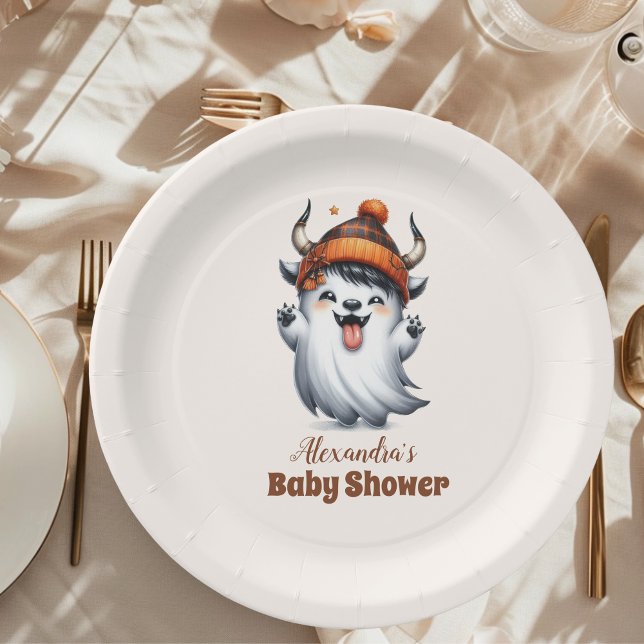 Holy Cow Little Boo Halloween Baby Shower Paper Plates (Creator Uploaded)