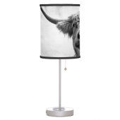 Holy Cow Mesotint Style Art Photography Table Lamp (Left)