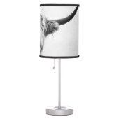 Holy Cow Mesotint Style Art Photography Table Lamp (Right)