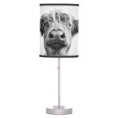 Holy Cow Mesotint Style Art Photography Table Lamp (Front)