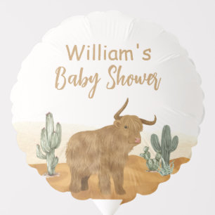 Holy Cow Minimal Boho Cactus Desert Baby Shower  Balloon