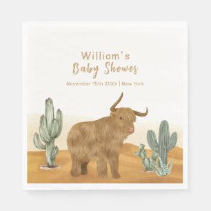 Holy Cow minimal Boho Cactus Desert Baby Shower  Napkins