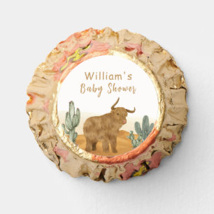 Holy Cow Minimal Boho Cactus Desert Baby Shower Reese's Peanut Butter Cups