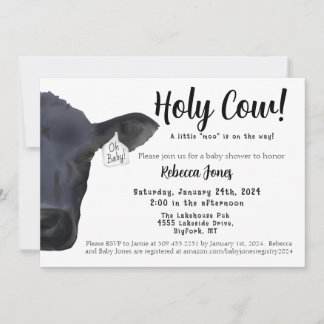 Holy Cow! Oh Baby Shower Invitation Ranch Farm