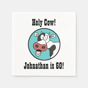 Holy Cow Personalized 60th Birthday Party Napkins