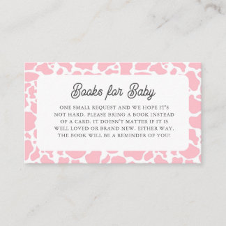 Holy Cow Pink Boho Baby Shower Books for Baby Enclosure Card