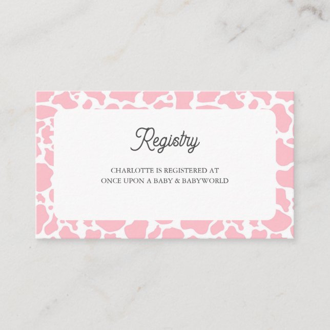 Holy Cow Pink Boho Baby Shower Books for Baby  Enclosure Card (Front)