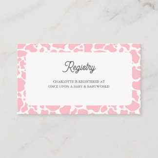 Holy Cow Pink Boho Baby Shower Books for Baby Enclosure Card