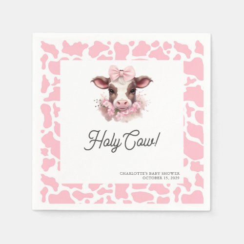 Holy Cow Pink Boho Baby Shower  Napkins