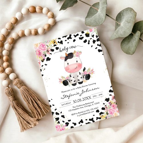 Holy Cow Pink Floral Cowgirl Baby Shower