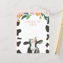 Holy Cow Pink Gingham floral time capsule message