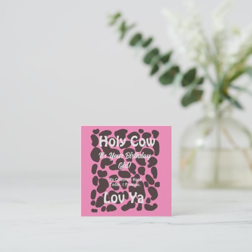 Holy Cow pink  Note Card