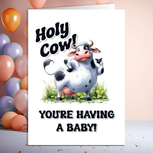 Holy Cow Pregnancy Congratulations Card