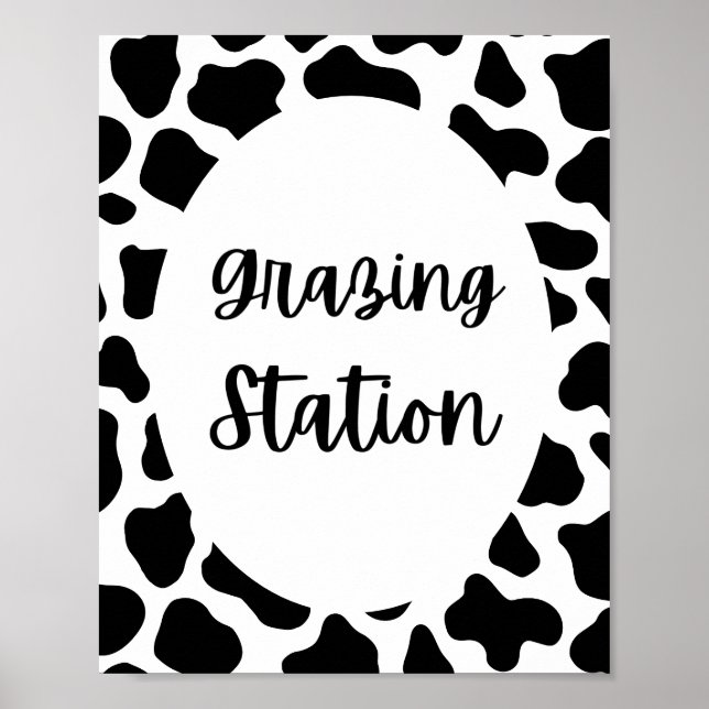 Holy Cow Print Birthday Grazing Station Sign (Front)