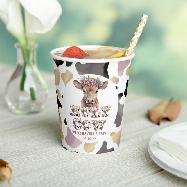Holy Cow Rustic Baby Shower Paper Cups (Insitu)