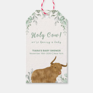 Holy Cow Rustic Boho Greenery Baby Shower Gift Tags