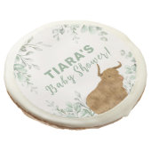 Holy Cow Rustic Boho Greenery Baby Shower  Sugar Cookie (Angled)