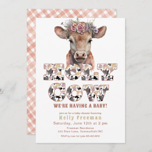 Holy Cow Rustic Cowgirl Baby Shower Invite