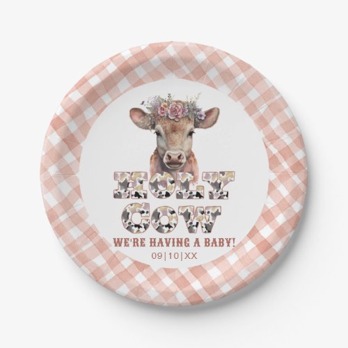 Holy Cow Rustic Plaid Baby Shower Paper Plates