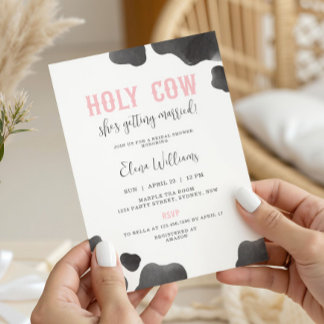 Holy Cow She's Getting Married Bridal Shower Invitation