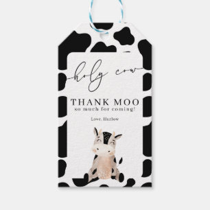 Holy Cow Thank Moo Birthday Gift Tags