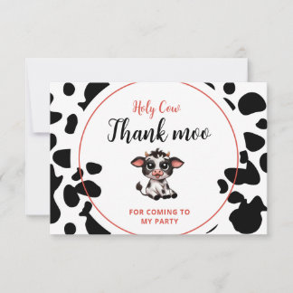holy cow thank moo for coming thank you card