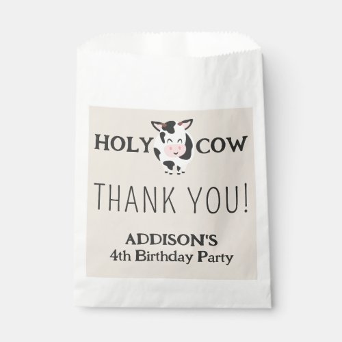 Holy Cow Thank You Farm Animal Party Favor Bag