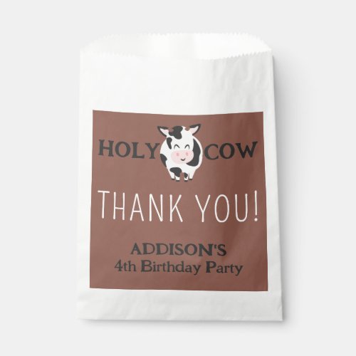 Holy Cow Thank You Farm Animal Party Favor Bag