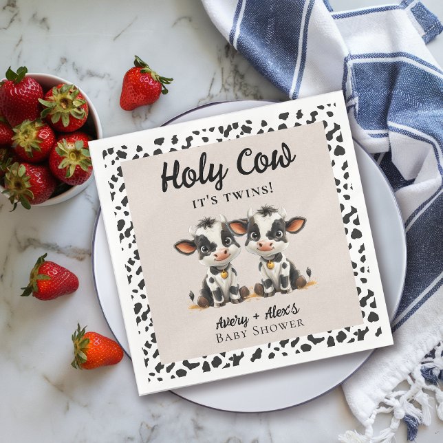 Holy Cow Twins Baby Shower Napkins (Creator Uploaded)