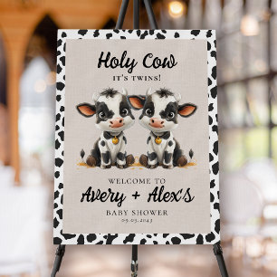 Holy Cow Twins Baby Shower Welcome Foam Board