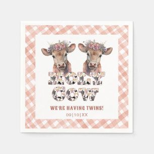 Holy Cow Twins Rustic Baby Shower Napkins