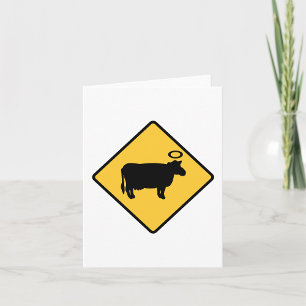 Holy Cow Warning Sign Card