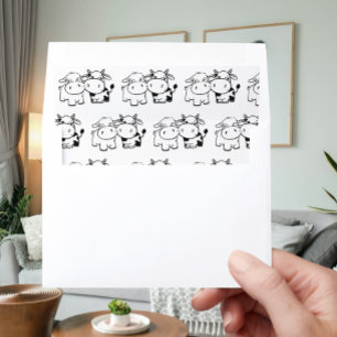 Holy Cow We Will Say I Moo Pattern Wedding Envelope Liner