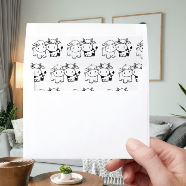 Holy Cow We Will Say I Moo Pattern Wedding Envelope Liner (Holy Cow We Will Say I Moo Pattern Wedding Envelope Liners from Ricaso. Cute whimsical cow couple)