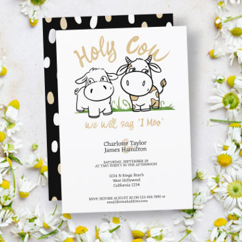 Holy Cow We Will Say I Moo Wedding  Invitation by Ricaso_Wedding at Zazzle