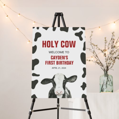 Holy Cow welcome sign red