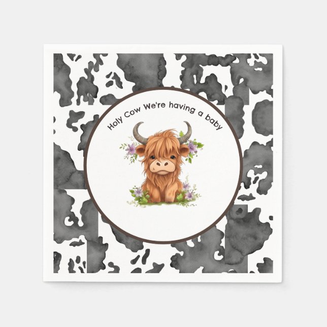 Holy Cow We're Having a Baby Napkins (Front)