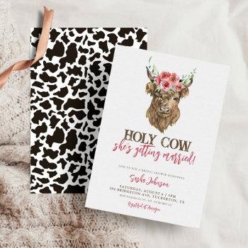 Holy Cow Western Cowgirl Bridal Shower Invitation by thebusinessbunny at Zazzle