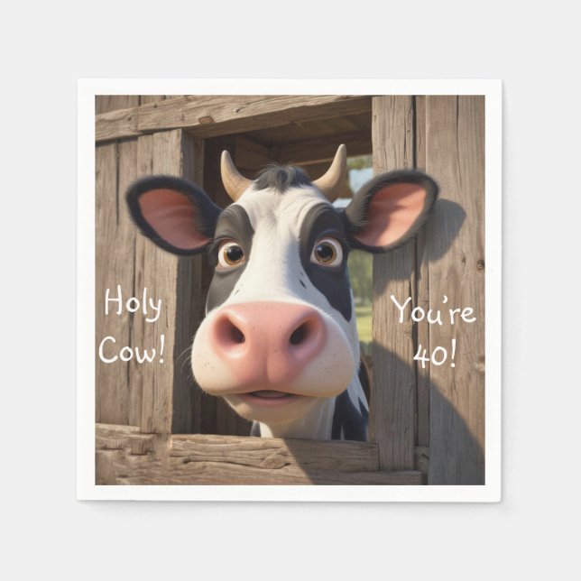Holy Cow You’re 40 Napkins (Front)