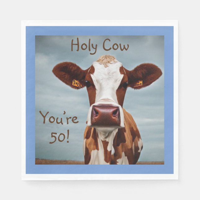 Holy Cow You’re 50 Napkins (Front)