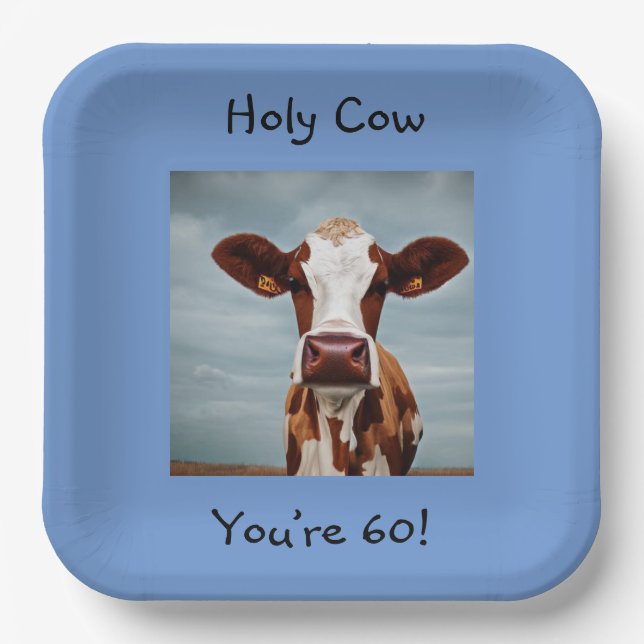 Holy Cow You’re 60 Paper Plates (Front)