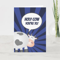 Holy Cow You're 70 Funny Cute Happy 70th Birthday Card