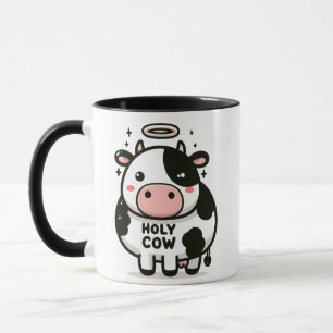Holy Cow Zen Mug – Cute Moo with Halo