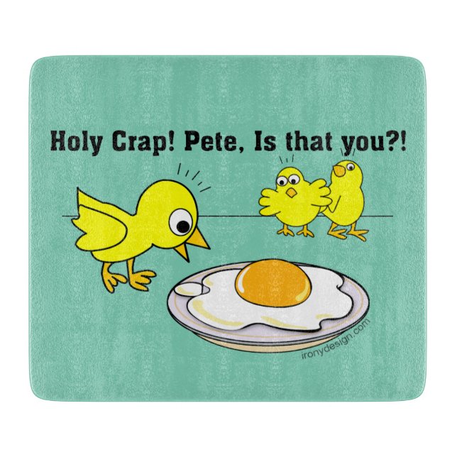 Holy Crap! Pete Humor Cutting Board (Front)