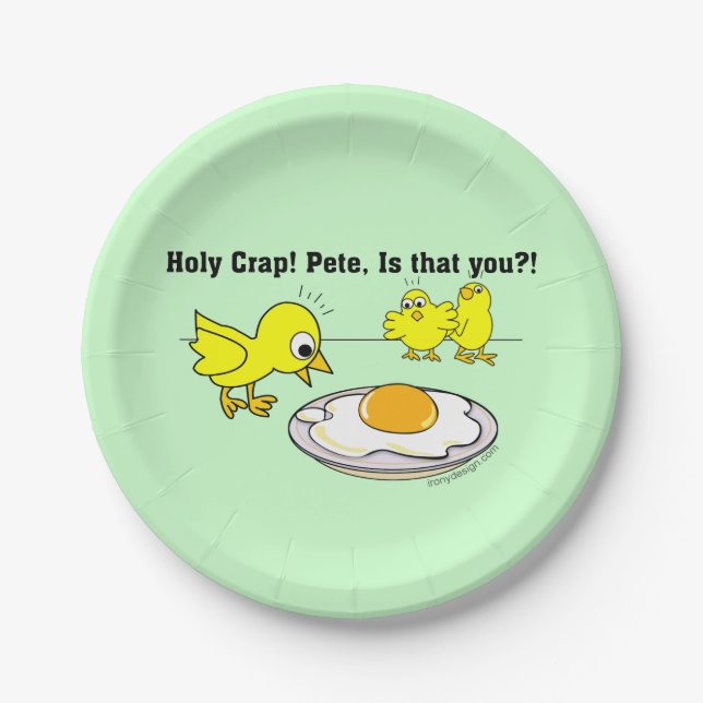 Holy Crap! Pete Humor Paper Plates (Front)