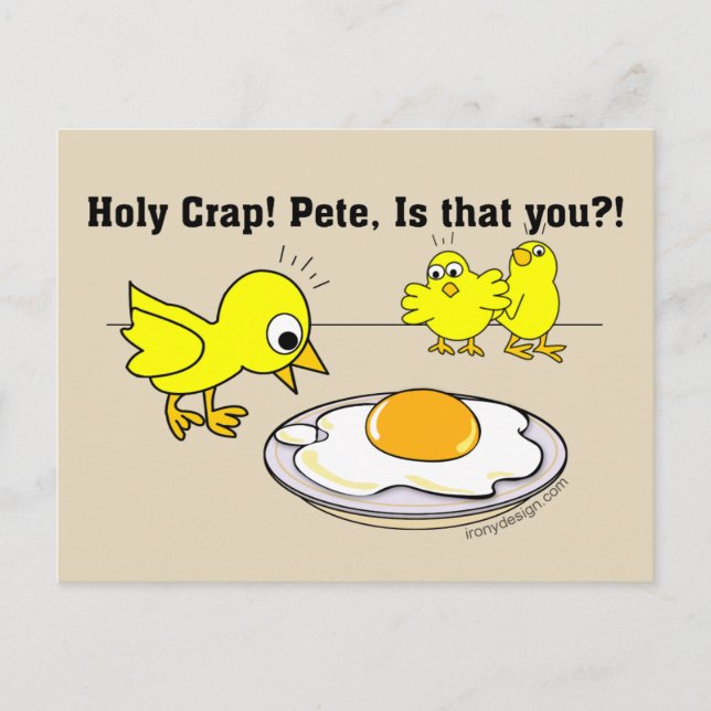 Holy Crap! Pete, is that you? Beige Postcard (Front)