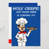 Holy Crepe Someone Turning 70 70th Birthday Invite (Front/Back)